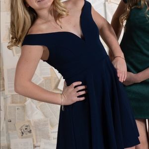 Navy Formal Mini Dress